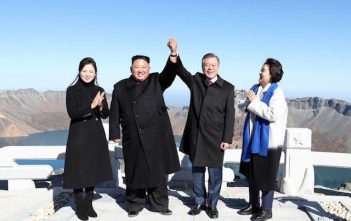 Kim Jong-Un, South Korean President Cheer atop ‘Spiritual’ Volcano Mt. Paektu