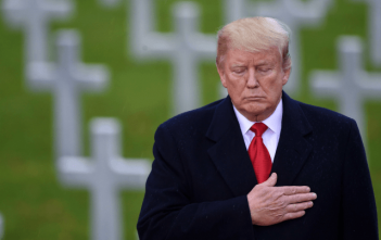 Trump Pays Tribute to ‘Great Warriors’ Who Fell in First World War at Rain-lashed Armistice Centenary